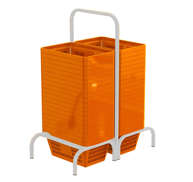 Suporte Duplo para Cesta de Compras - imagem 1